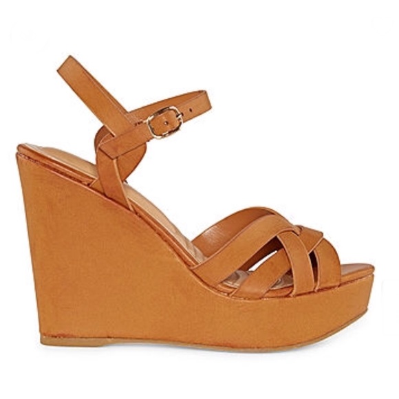 Tan Platform Wedge Sandals - Picture 4 of 8